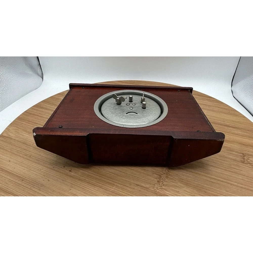 VTG Rooster Wooden Alarm Clock With Aircraft Animated -1960's Pilots, Airplanes